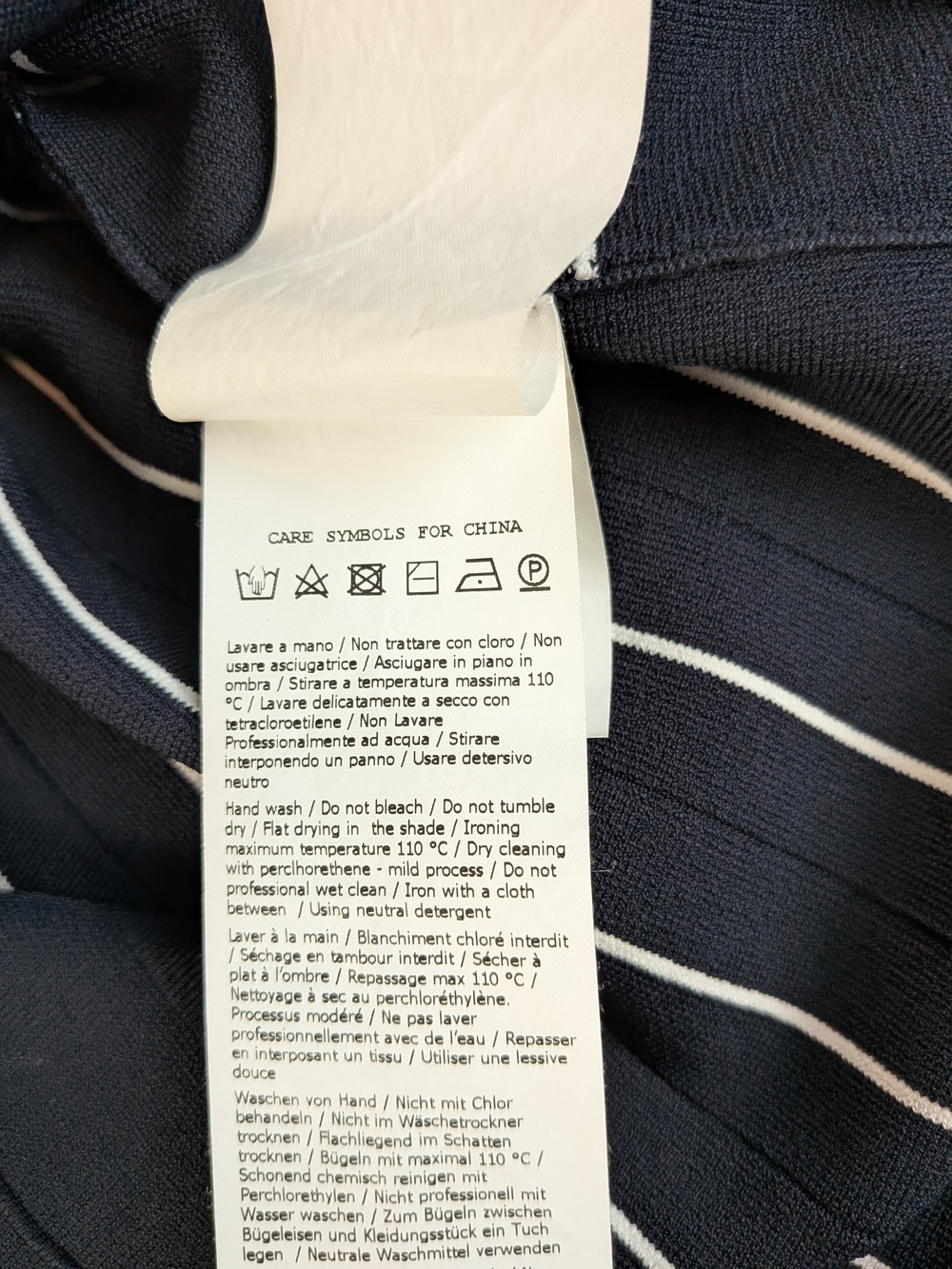 EUC MaxMara Riom Stripe Asymmetric Sweater Navy And White Size Medium SOLD OUT! - Picture 7 of 7